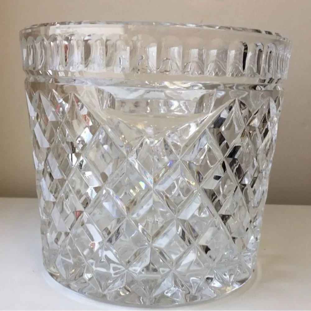Bohemia Genuine Crystal Criss Cross Diamond Ice Bucket Tab Handles